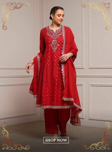 Biba - Elegant Festive Red Ensemble - Shop Now