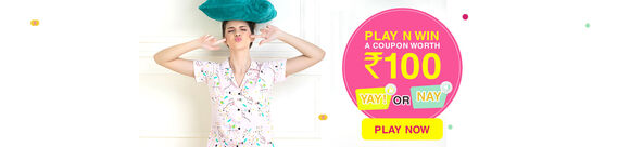 Clovia - Win a Coupon Worth Rs. 100 - Play Now!