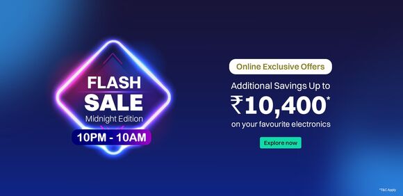 Croma Croma - Flash Sale Midnight Edition- Save Up to Rs. 10,400 on Electronics