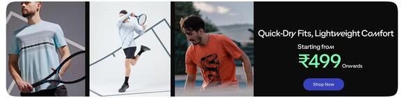 Decathlon Decathlon - Quick-Dry Activewear Starting from Rs. 499