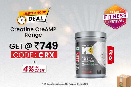 Healthkart - Save on Creatine CreAMP Range - Get @ Rs.749   4% HK Cash