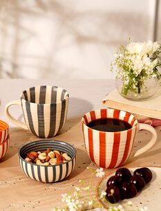 Jaypore Jaypore - Striped Ceramic Mugs & Bowls Collection