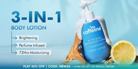 mCaffeine - 3-in-1 Body Lotion- Flat 20% Off   Extra 5% on Prepaid Orders