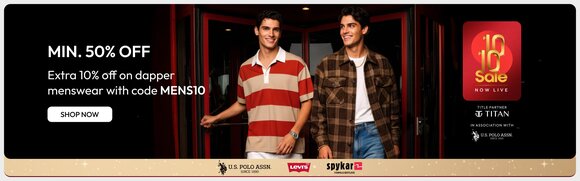 Tatacliq Tata CLiQ - Minimum 50% Off on Menswear + Extra 10% with Code MENS10!